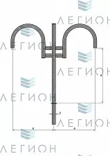 К16-1,2-1,6-1-5 кронштейн двухрожковый